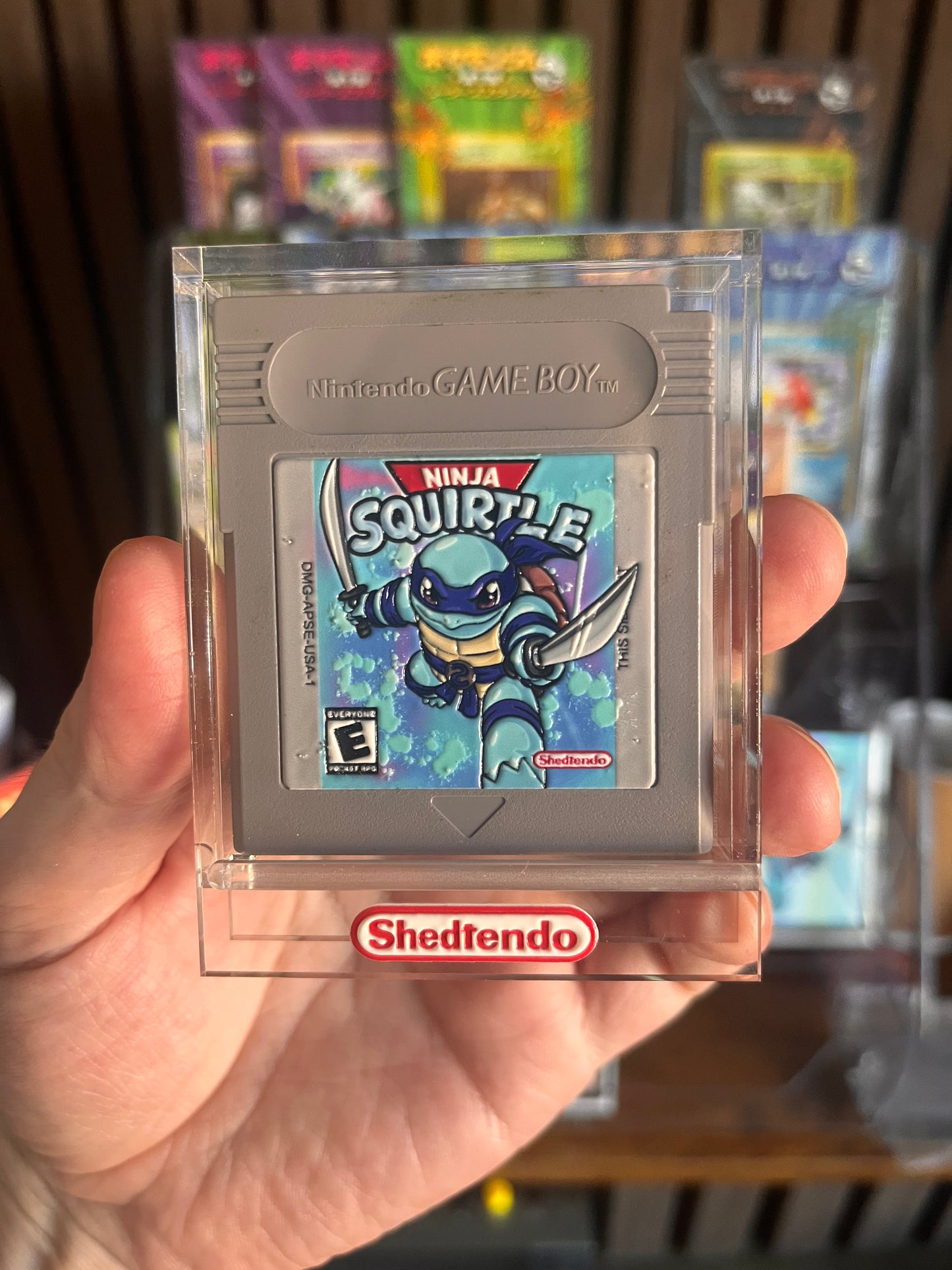 Ninja Squirtle custom printed gameboy game